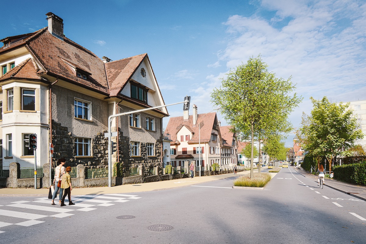 So könnte ein Teil der Schillerstraße nach der Verkehrsverlagerung durch den Stadttunnel aussehen. 