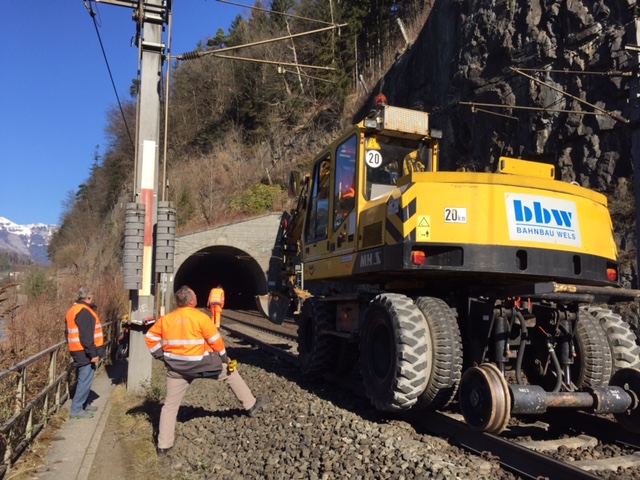 Vorbereitungen für den umweltfreundlichen Abtransport des Ausbruchmaterials.